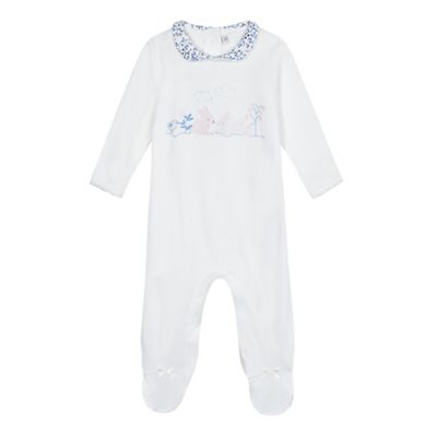 Baby girls' bunny applique sleepsuit